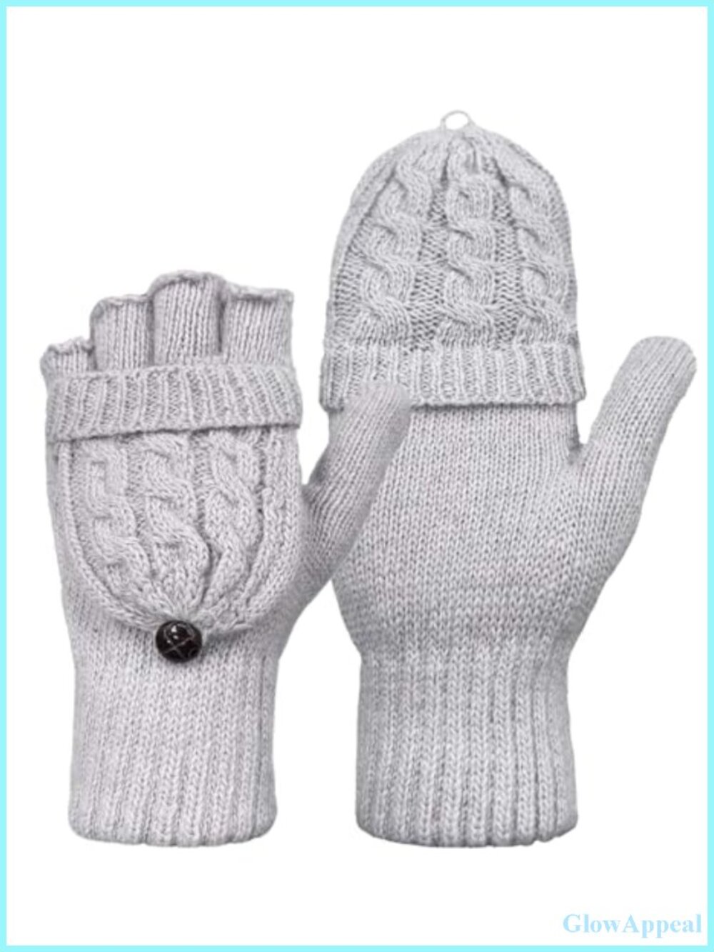 Convertible Fingerless Gloves Mittens Wool Acrylic Warm Winter Unisex